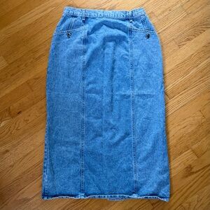 VINTAGE St Johns Bay Skirt 16 Women Denim Maxi Straight Casual Jeans 90s Y2K